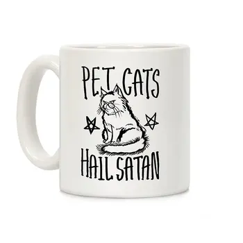 

Pet Cats/Dogs Hail Satan White 11 Ounce Ceramic Coffee Mug