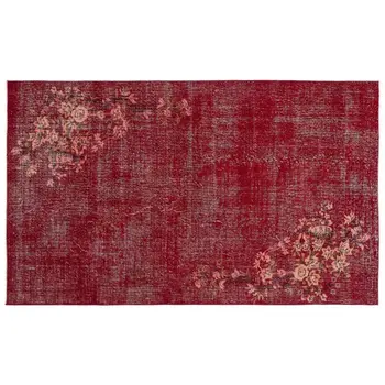 

Handmade Red Vintage Overdyed Turkish Area Rug 170x279 Cm-5'7''X9'2''