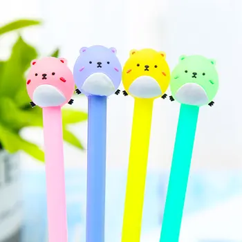 

12pcs Cartoon Bear Gel Pen Korean Creative Animal Bird Student Ink Pens for School Gifts Office Stationery Supplies 0.38mm