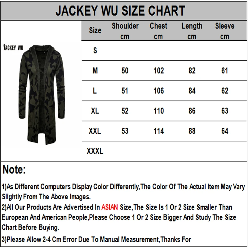 JACKEYWU Casual Men Sweater Fashion Loose Camouflage Cardigan Sweatercoat Slim Knitted Hoodies Men's Hip Hop Streetwear