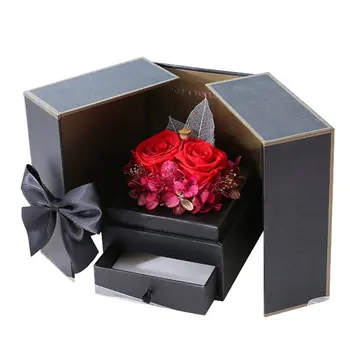 

Permanent pollen box Rose The symbol of love Immortal flower double door making holiday decorations 1 box