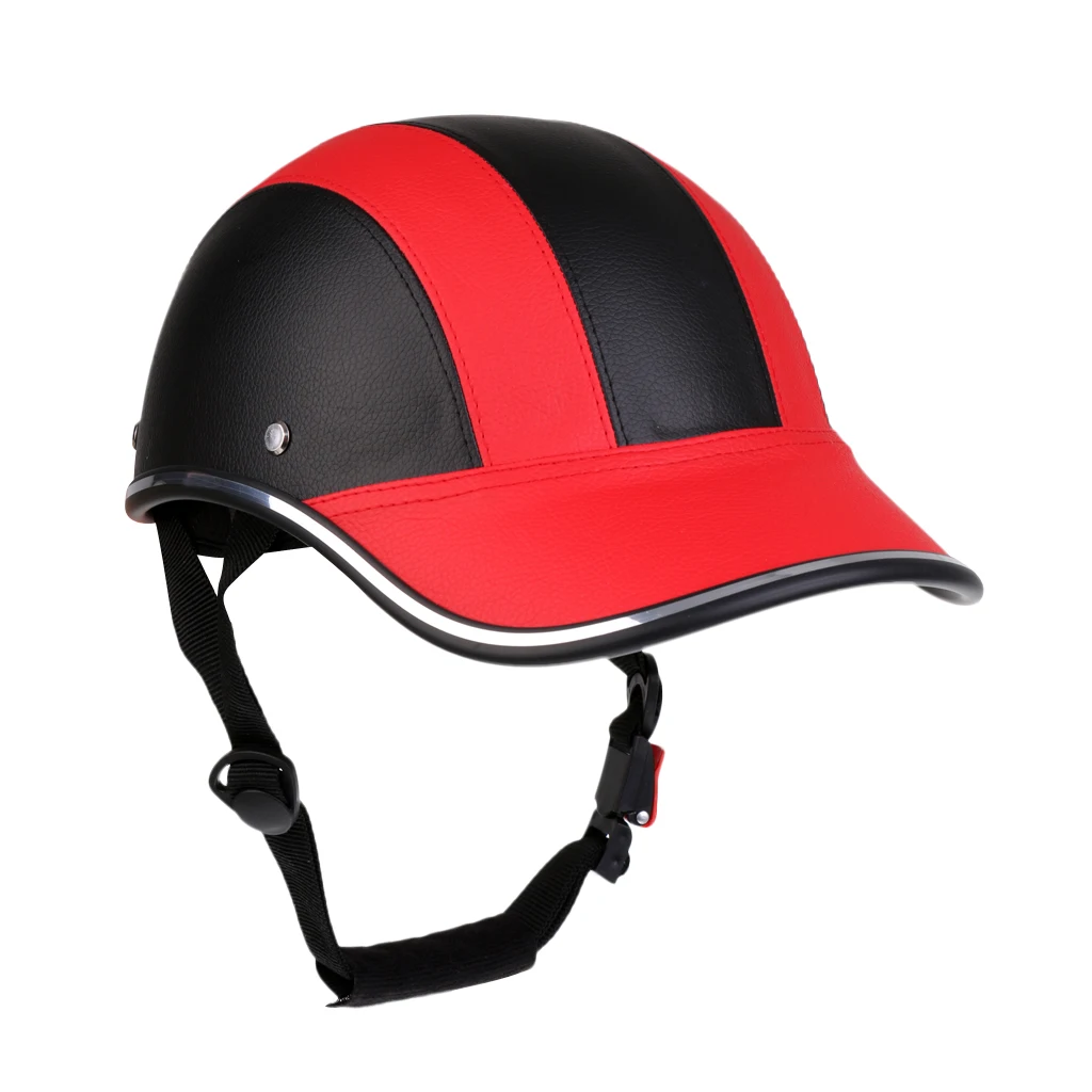 Baseball Cap Style Motorcycle Bike Helmet Anti-UV Safety Hat Visor Adjustable Safety Bicycle Helmet Head Protector