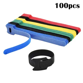 

Newly 100PCS Reusable Fastening Cable Tie Cat Type Adjustable Cable Management Belt Multicoloured Cords Organizer TE889
