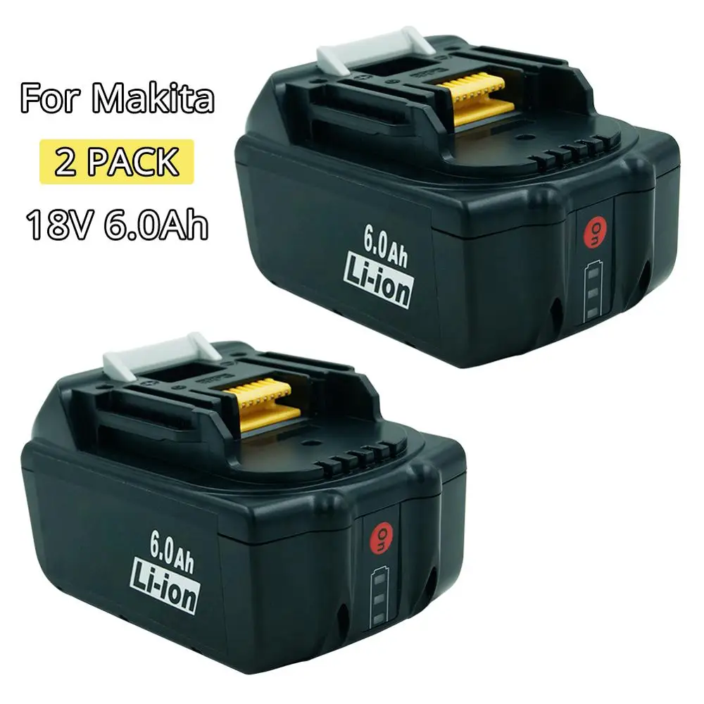 Сменный литий-ионный аккумулятор Makita 2 шт. 6000 мАч 18 в BL1830 BL1840 BL1850 BL1860B LXT400