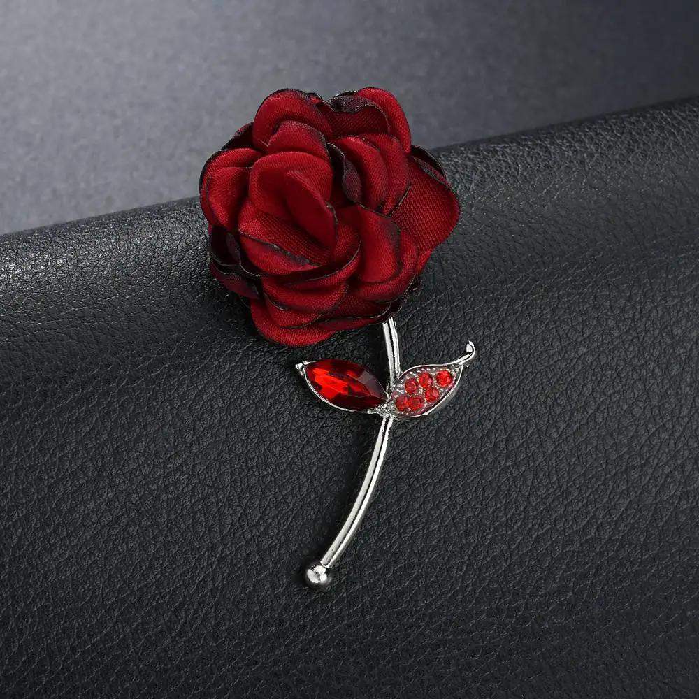 Terreau Kathy новые 3D красные заколки с розами стразы цветок брошь женская одежда аксессуары милые женские свадебные цветочные броши - Окраска металла: b123