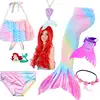 Children Swimmable Mermaid Tail for Kids Swimming Swimsuit Bathing Suit Tail Mermaid Wig for Girls Costume Can Add Fin Monofin ► Photo 2/6