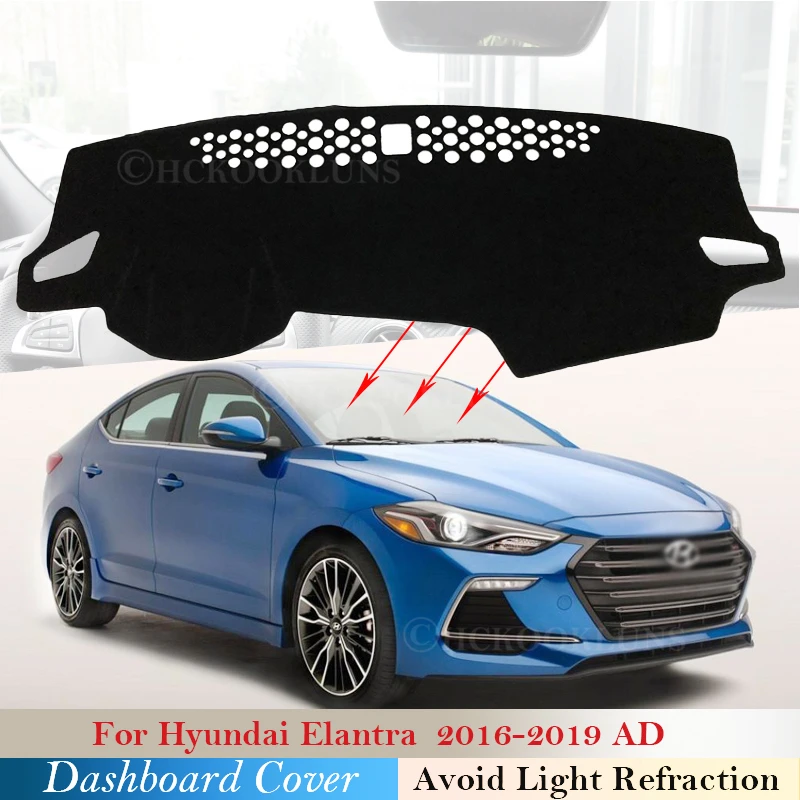 Dashboard Cover Protective Pad For Hyundai Elantra 2016 2017 2018 2019 Ad Avante Car Accessories