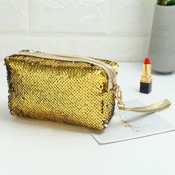 

Clutch Bag High Quality Trevel Makeup Storage Bag Cheap Women Cosmetic Bag Portable Daily Use Women Lady Make up bag Sequined