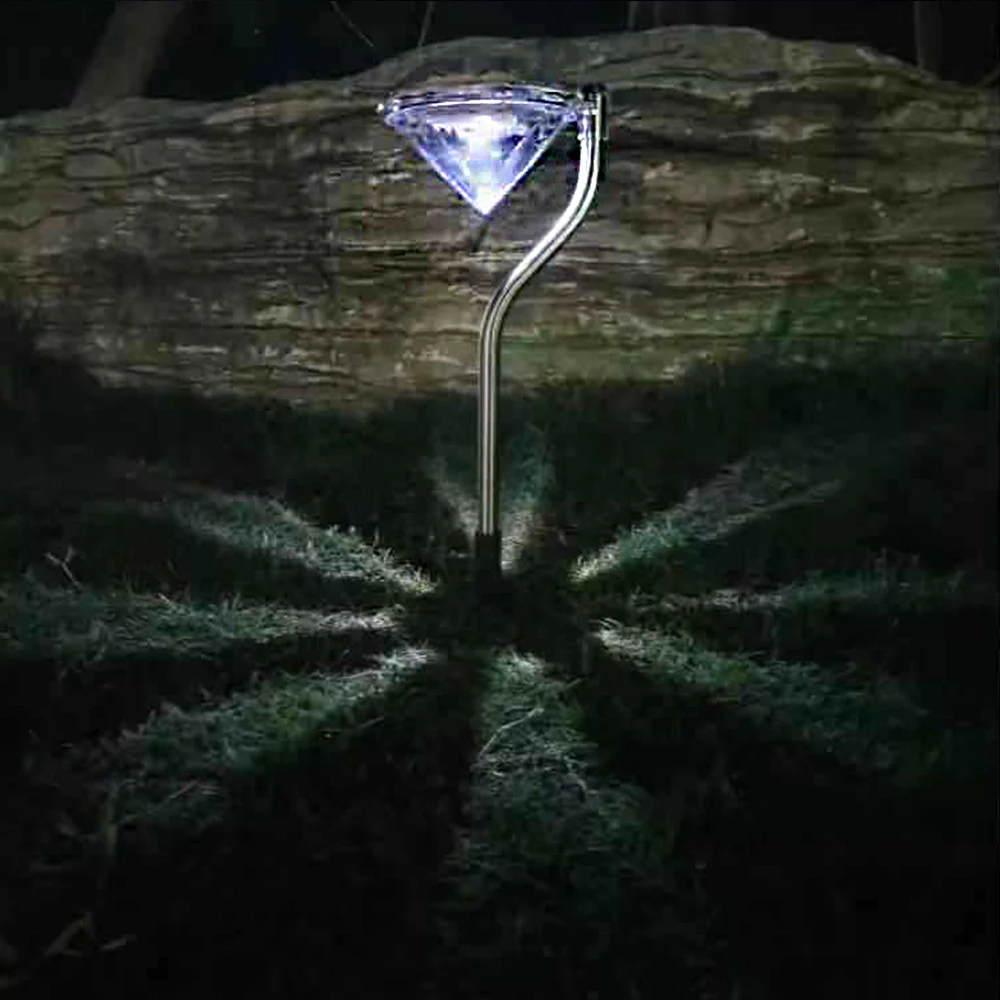 DC1.2V Solar Diamond Light LED Ground Plug Lawn Landscape Lights Outdoor Garden Path Christmas Day Decoration solar security light