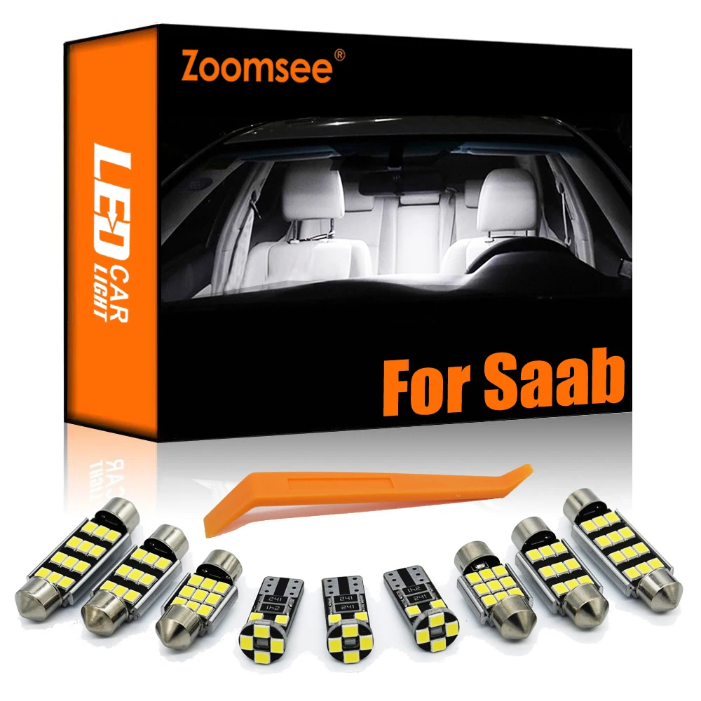 

Zoomsee внутренсветодиодный ОД для Saab 9-3 9-5 9-2X 9-7X 1999-2011 2012 2013 2014 Canbus автомобильная лампа комнатный купольный комплект для чтения без ошибок
