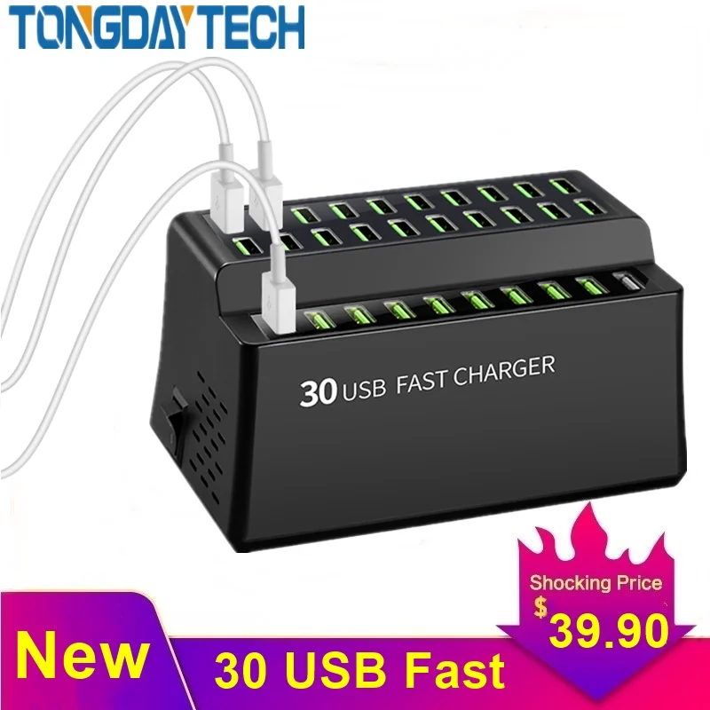 Tongdaytech 180 Вт мульти 30 порт USB быстрое зарядное устройство для Iphone X 8 11 Pro Быстрая зарядка Каррегадор порт atil для samsung S10 S9 Xiaomi