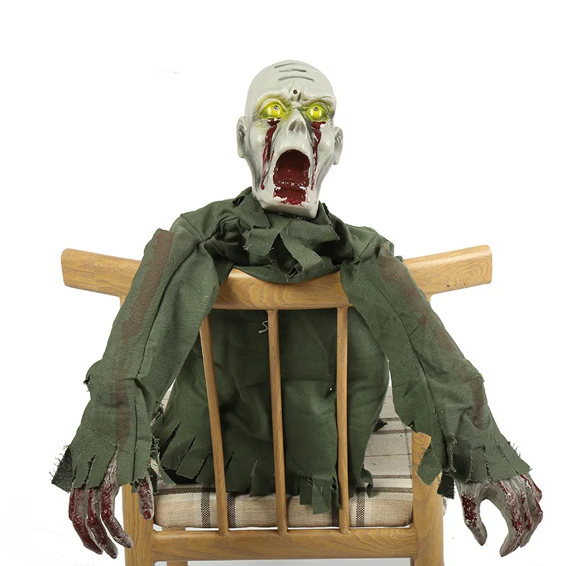 Хэллоуин ползающие призраки Голосовое управление игрушка электрический глаз светящиеся вечерние украшения ужас макет Ползания дом с привидениями реквизит