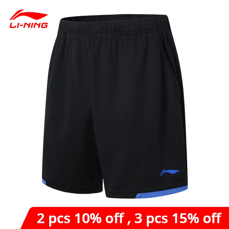 Мужские шорты для бадминтона Li Ning дышащие из 100% полиэстера с подкладкой li ning