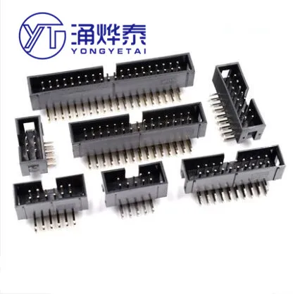 YYT 10PCS 2.54mm DC3 6P 8P 10P 12P 14P 16P 20PSocket Header Connector ISP Male Double-spaced Angle IDC JTAG 26P 30P 34P 40P -64P