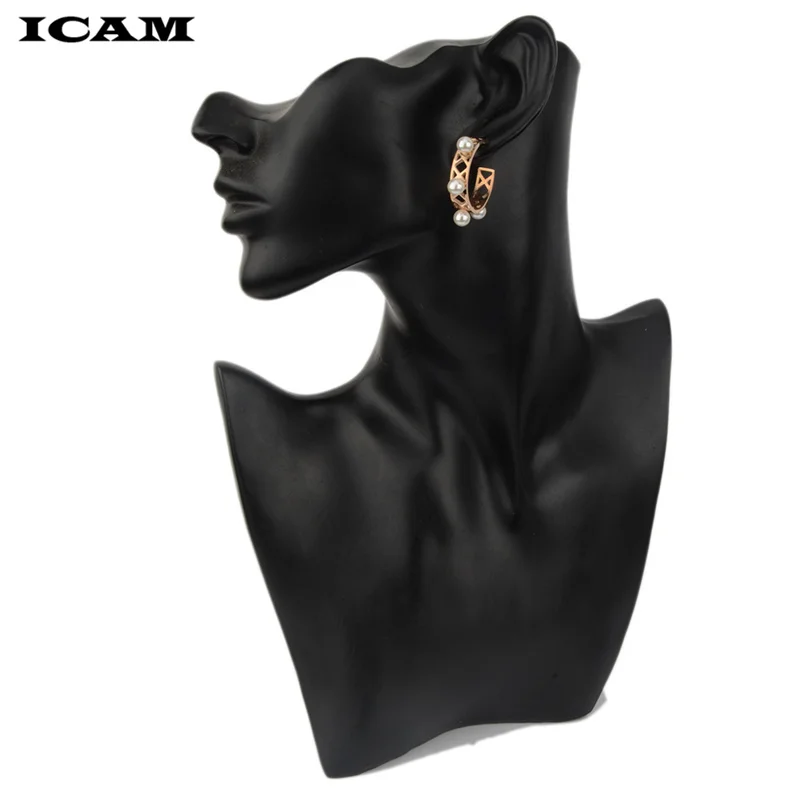 ICAM Lady Элегантные имитация жемчужных бусин серьги-гвоздики 1 пара новые модные ювелирные изделия из нержавеющей стали для женщин