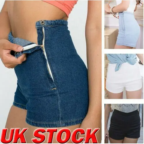 2019 Women Slim High Waist Jeans Denim Tap Hot Short Tight A Side Button Pants | Женская одежда