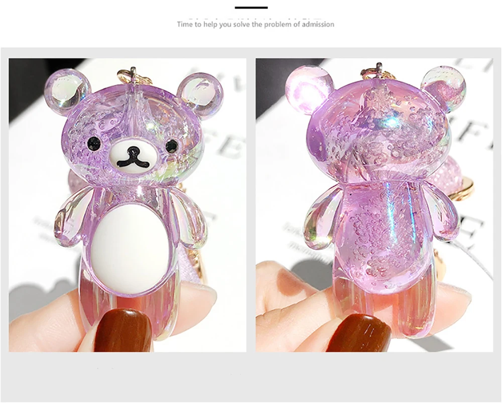 Красочный медведь брелок пластиковый медведь кулон Kpop аксессуары Llaveros Kawaii Porte Clef Animaux подарки на день рождения для детей