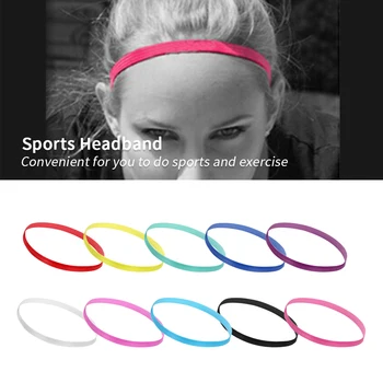 

Gym Anti-Slip Thin Elastic Sports Headband Women Yoga Hair Bands Slim Fitness Sweatband For Men Multicolor High Quality