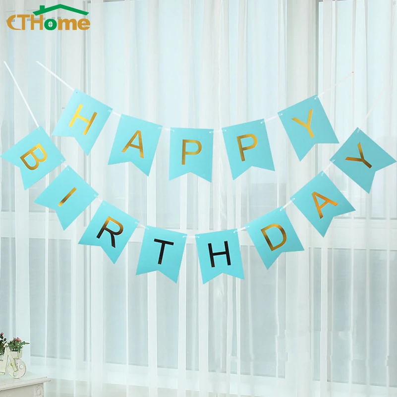 Много тем с днем рождения баннер Baby Shower День рождения украшения фото будка С Днем Рождения овсянка бумажные флаги Декор