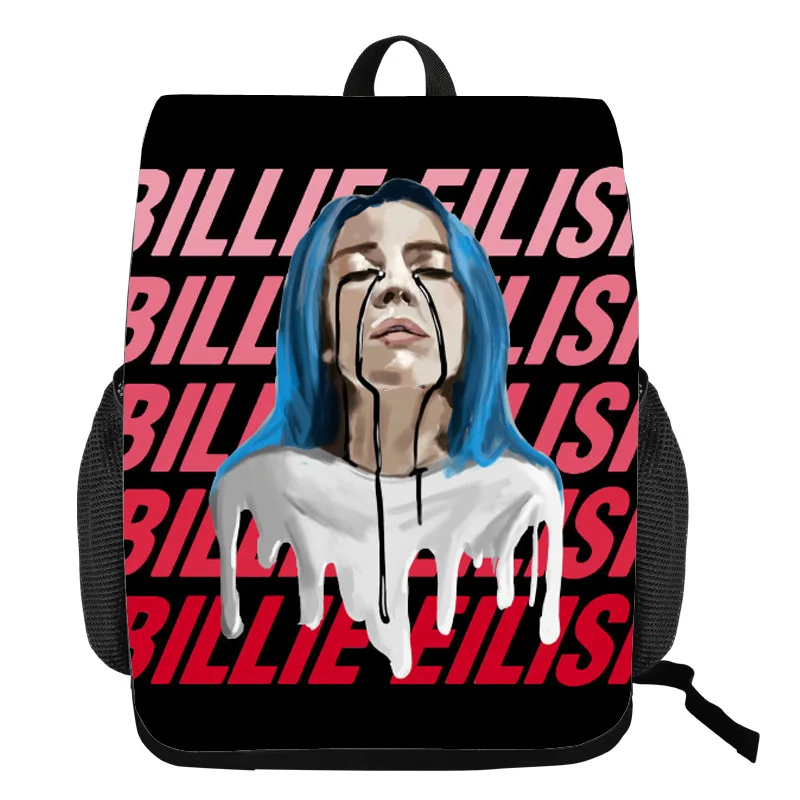 Рюкзак Mochila Billie Eilish, сумки на липучке, туристический рюкзак, певицы, Bad Gay, школьные сумки для мальчиков-подростков, тканевый рюкзак - Цвет: 13