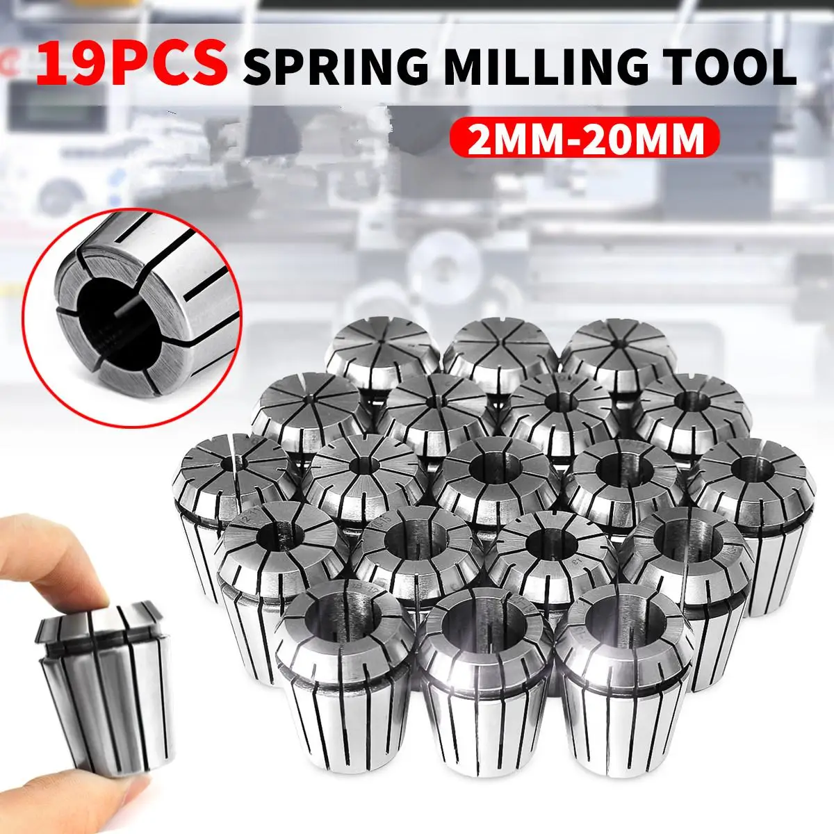 

19 pcs 2mm-20mm ER32 Collet Chuck Fixe Pour CNC Fraisage Gravure Pince for Milling Tool Holder Engraving Machine Spindle Motor