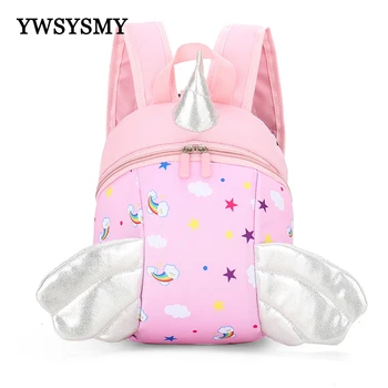 

Kindergarten Children School Bags Girls Backpack Cartoon Unicorn Backpack Anti-lost Kids School Bags 2-4 Years Old Baby Backpack