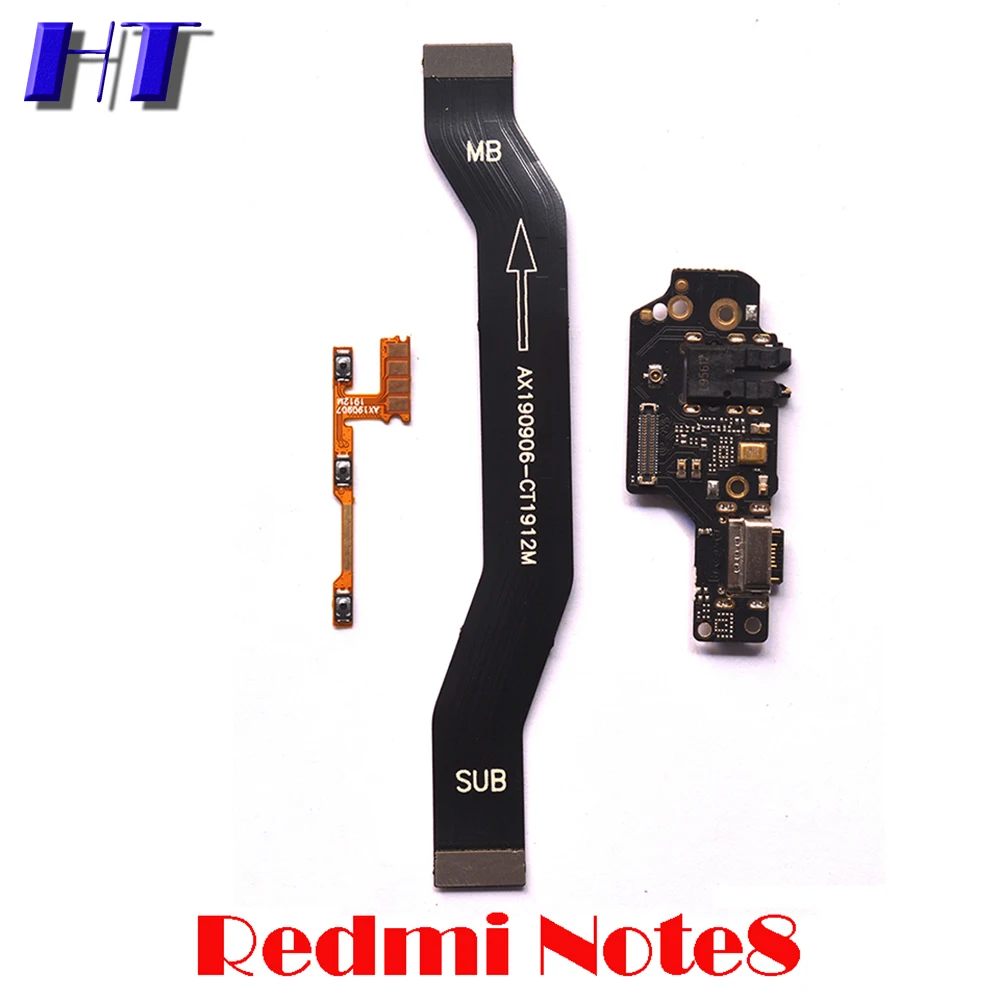 Для Redmi Note 8 Pro Мощность Кнопка громкости полоса Главная материнская плата USB с