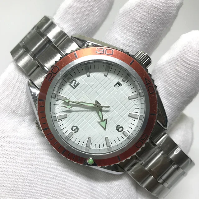 watch Роскошные часы с белым циферблатом, с автоматическим заводом, glide Smooth Sea watch master, из нержавеющей стали, качественные спортивные часы, Новинка - Цвет: watch