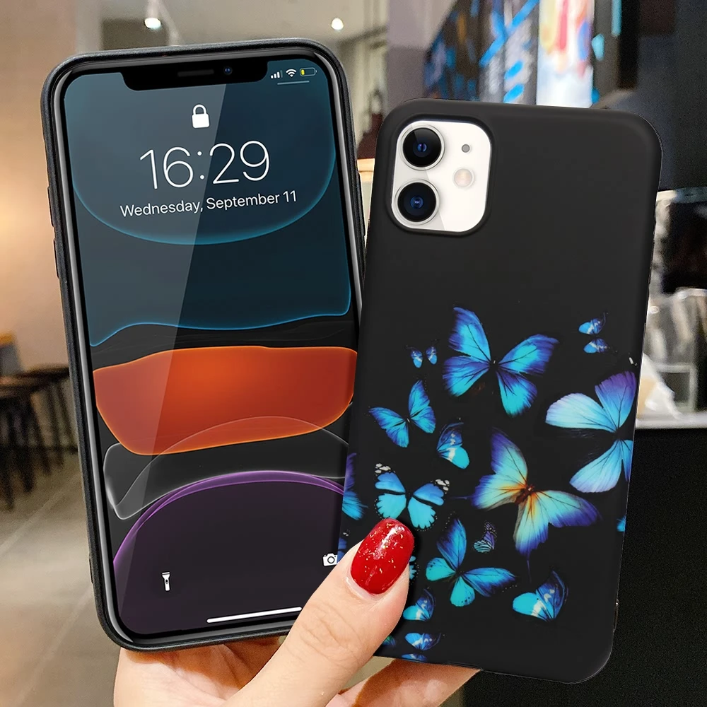 Милый IMD Butturfly чехол для телефона IPhone 11 12 Pro Max SE2 2020 Xr X Xs 8 7 Plus 6 6s мини тонкий мягкий |