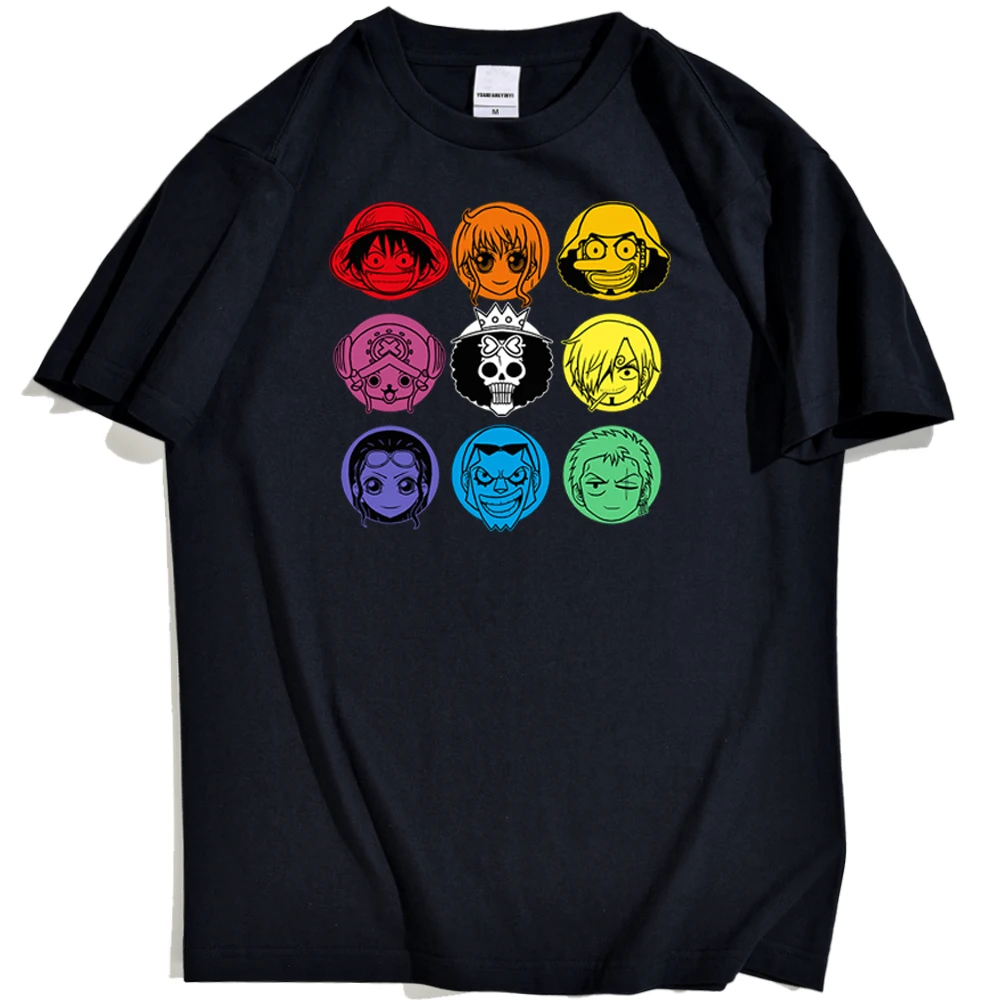 

Badge Pattern Anime One Piece Puzzle Printing Tshirts Male Short Sleeve Casual Tee Top For Man Famous Brand Korean T Shirt Men
