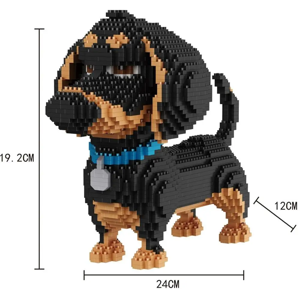 2100 шт., 16013-16024, алмазные блоки, модель собаки, маленькие кирпичи, Такса, игрушка в сборе, фигурка, детские игрушки, подарки для детей - Цвет: 16014 no box
