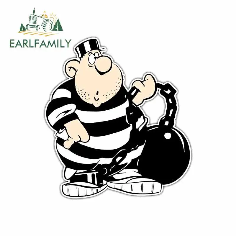 

EARLFAMILY 13cm x 11.9cm for Prisoner Jail Prison Cell Cartoon Car Sticker Vinyl JDM Waterproof RV VAN Fine Decal Graphics Comic