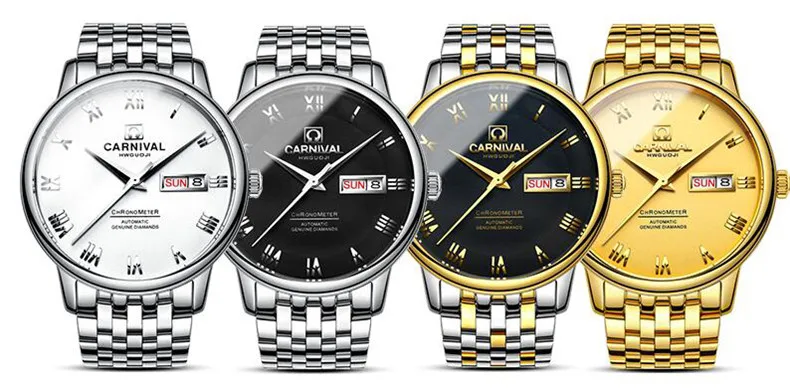 Карнавальные водонепроницаемые часы MIYOTA, автоматические механические мужские часы, мужские часы, роскошные часы от ведущего бренда, мужские стальные спортивные часы с датой