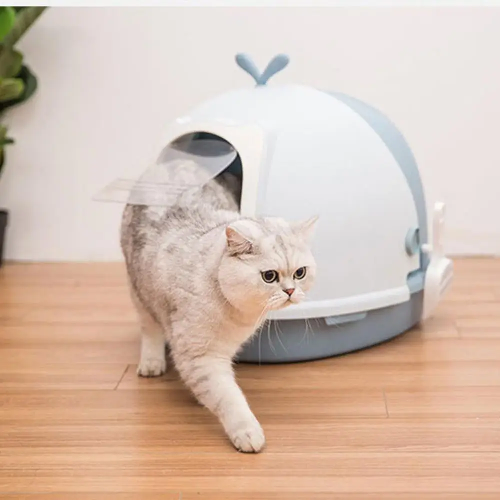 

Cats With A Closed Toilet Cat Sand Basin Fully Enclosed Cat Cat Litter Box Toilet