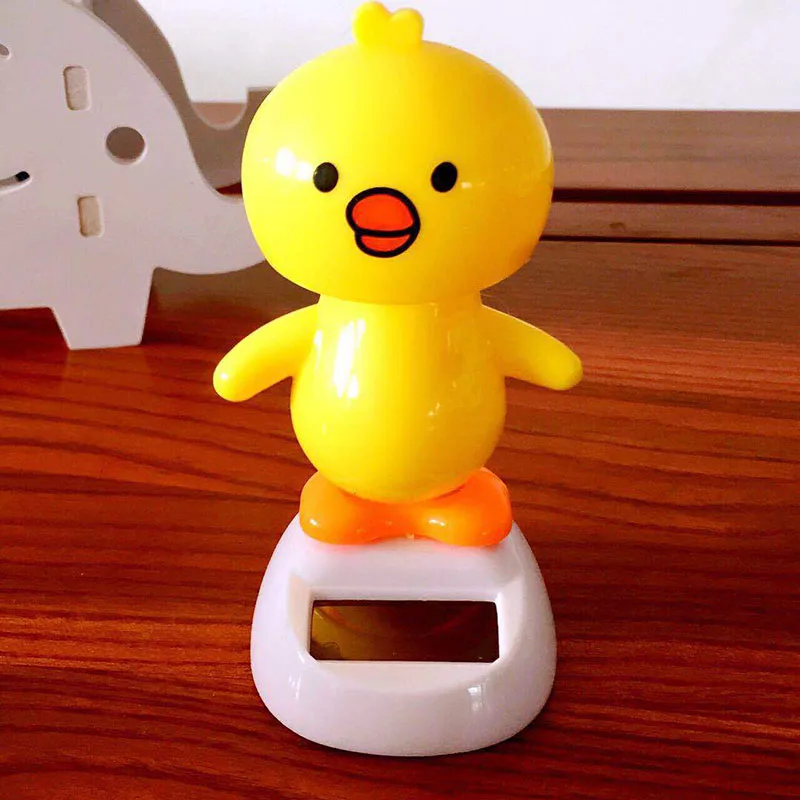 1pcs Cartoon Cute Swing Chickens Solar Energy Toys Fashion Children Entertainment Toy Vibrant Automobile Home Decorative Crafts