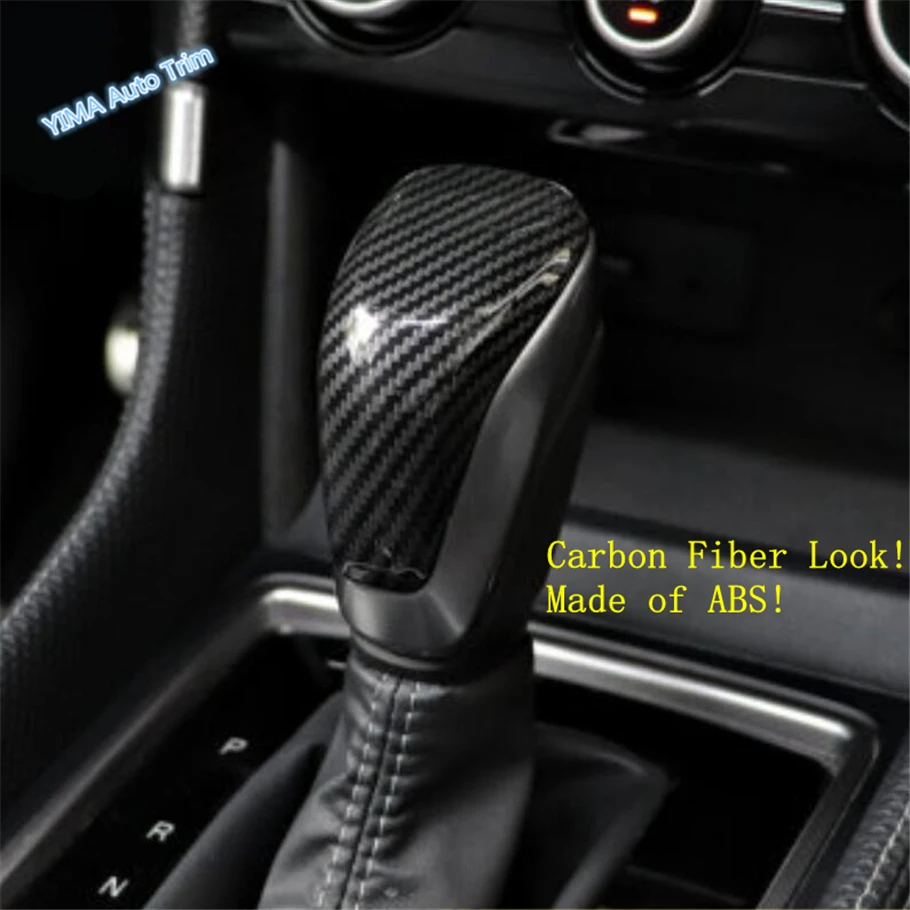 

Lapetus Auto Styling Gear Shift Head Knob Decoration Cover Trim Fit For Subaru Forester 2019 ABS Carbon Fiber Look