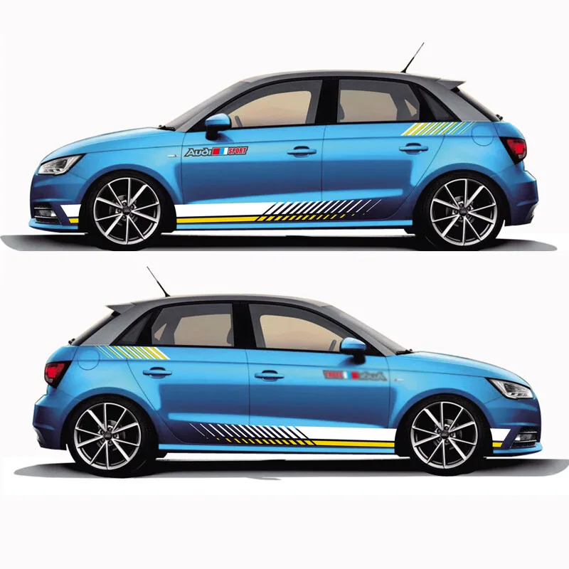 Автомобильный Стикеры для Audi A1 30 TFSI Sportback Гонки Стайлинг S Наклейка полосы кузова автомобиля целый винил Стикеры s