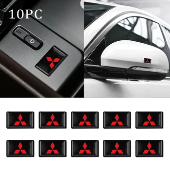 

10PCS 3D Small Epoxy Car Sticker Emblem Badge Decal Car Styling For Mitsubishi Lancer 10 3 9 EX Outlander 3 ASX L200 Accessories