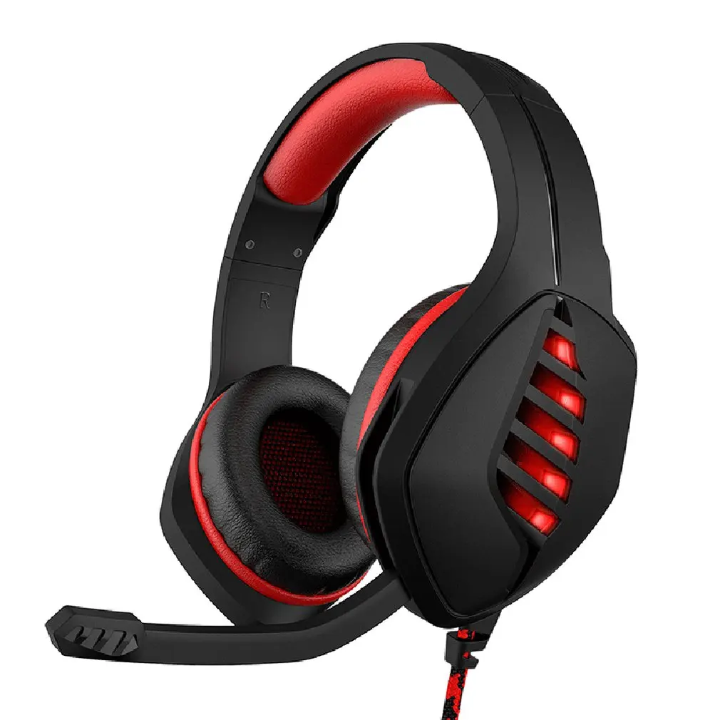 Headset for desktop for notebook luminous wire controlled gaming headset for PS4 game luminous headphones