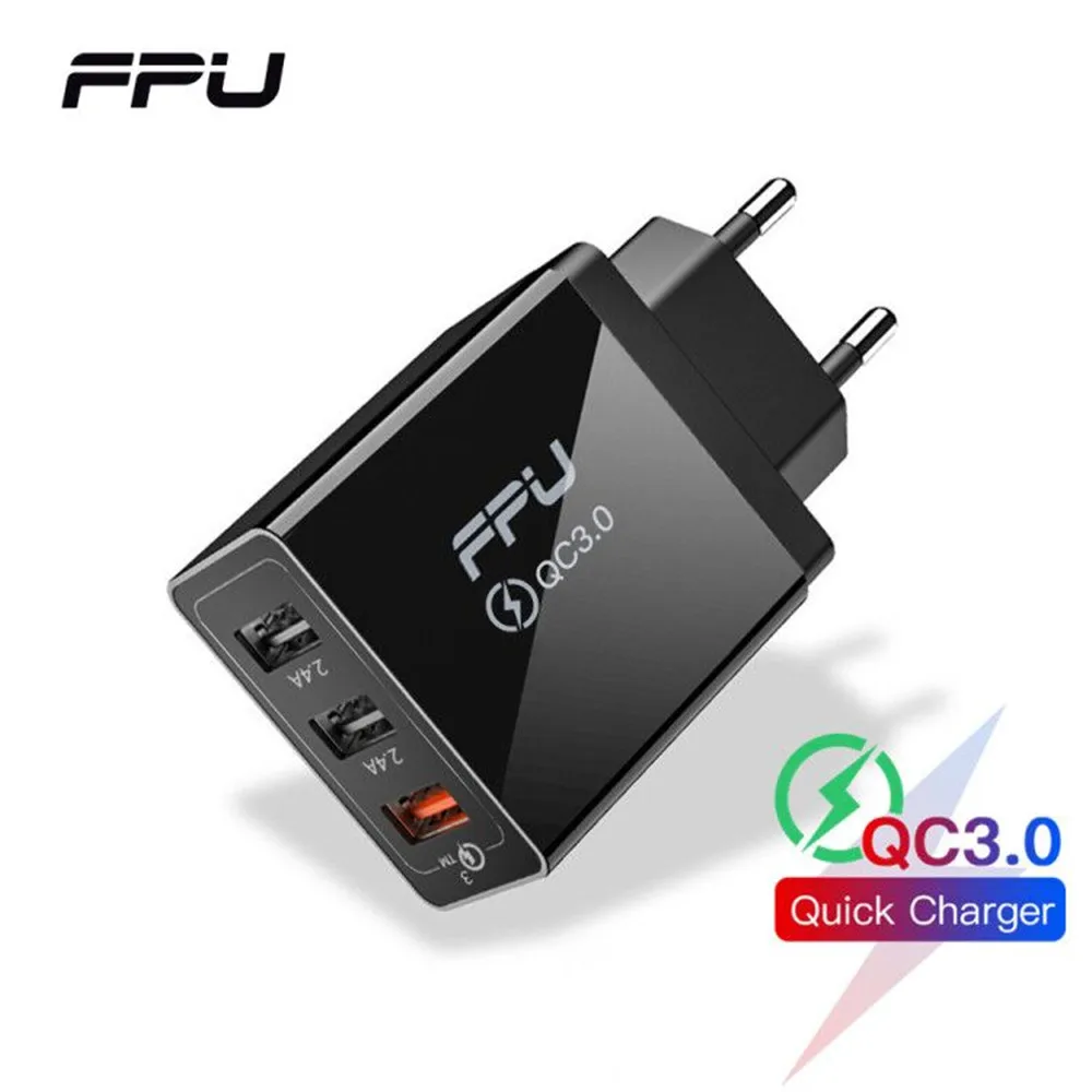 FPU 30 Вт Быстрая зарядка 3,0 USB зарядное устройство 3 порта QC3.0 зарядное устройство для мобильного телефона для iPhone X Xiaomi Tablet iPad EU быстрое зарядное устройство адаптер