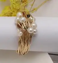 style 3 WT-MPR001 кольцо с натуральным пресноводным жемчугом Золотое покрытое проволокой кольцо с жемчугом женское Модное Элегантное Ювелирное Украшение - Цвет основного камня: style 3