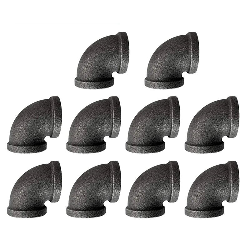 10 Pcs Household DN25 Thread Malleable Steel Pipe Joint Elbow Used for DIY Decoration Furniture (1 Inch) | Обустройство дома