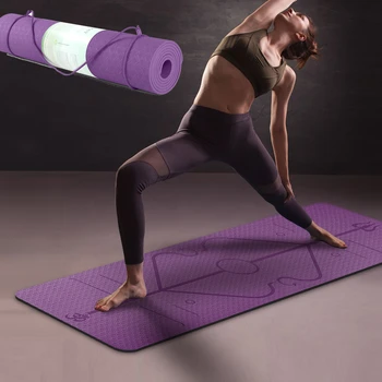 

1830*610*6mm TPE Yoga Mats With Position Line Non Slip Carpet Beginner Mat Environmental Fitness Gymnastics Anti-Slip Yoga Mats