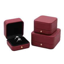 

Double Slot Engagement Ring Boxes Leather Velvet Portable Jewelry Bearer Holder For Proposal Wedding Ceremony Anniversary Gift