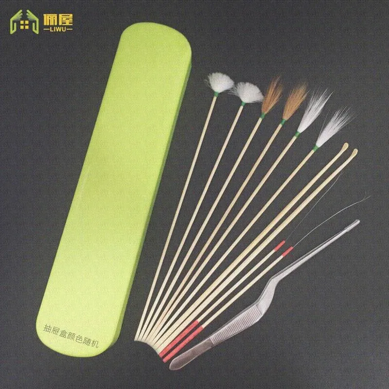 

New Dig Ear Useful Product Ear Cleaning Tool Kit Bamboo Handle Goose Feather Rod Horse Tail Hair Crane Furry Rod Itchy Ear Dig E
