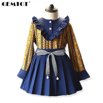 

2019 Girls Chiffon Shirt Set Autumn New Style Little Girl Trumpet Sleeve Top Skirt 2 Piece Set Children's Clothing Female