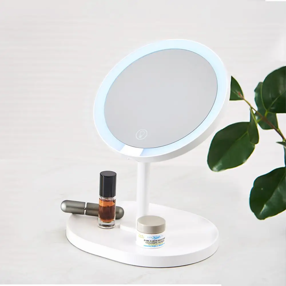 Goedkoop Originele Xiaomi XY Draagbare LED Touch Dimbare Make Up Spiegel Lamp Licht 6.7 inch USB Lading Vergrootglas Desktop Make Up Lamp