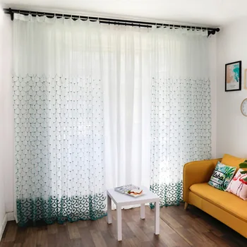 

Modern Sheer Curtain Geometric for Living Room Tulle Curtain for Window Drape Voile Kitchen Panel Custom Made X175#40