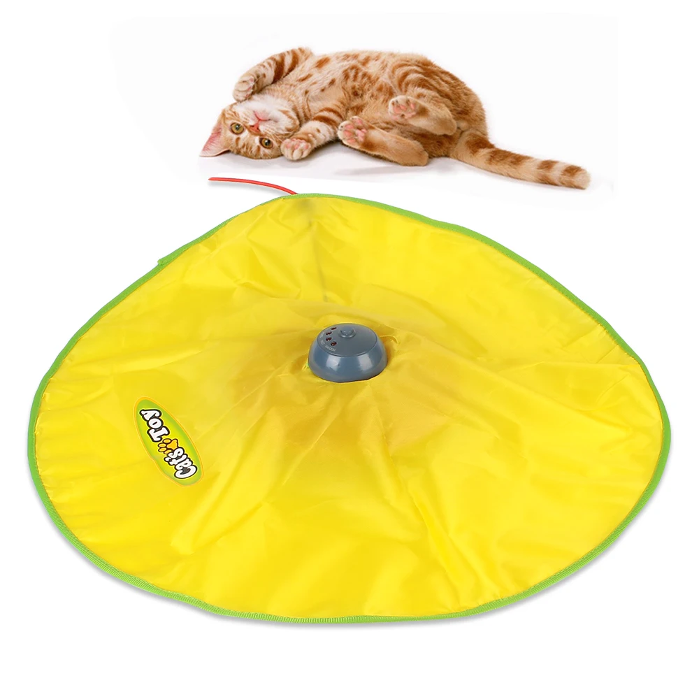 indestructible dog toys Electric Cat Toy Plate 4 Speeds Motion Undercover Mouse Fabric Moving Feather Automatic Interactive Pet Toy For Cat Kitty jolly egg dog toy