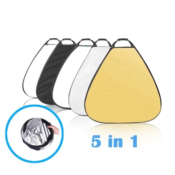 

5in1 Portable Reflector 80cm 5 color Triangle photography collapsible diffuser Photo Studio Accessories